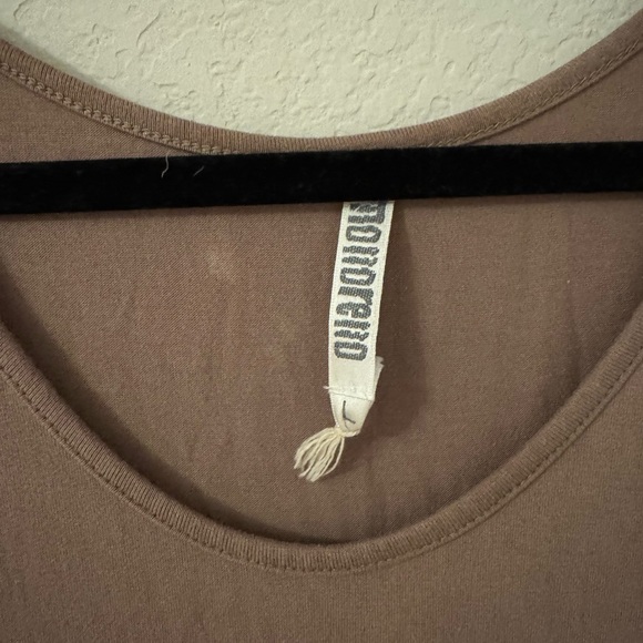 Women’s Tan Dress with Embroidered hem in Large Monoreno - Picture 2 of 4